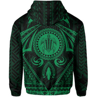 Polynesian Kakau Kanaka Turtle Map Hawaii Hoodie Circle Style Green - Polynesian Pride