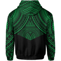 Polynesian Skull Hawaii Hoodie Green Circle Style - Polynesian Pride