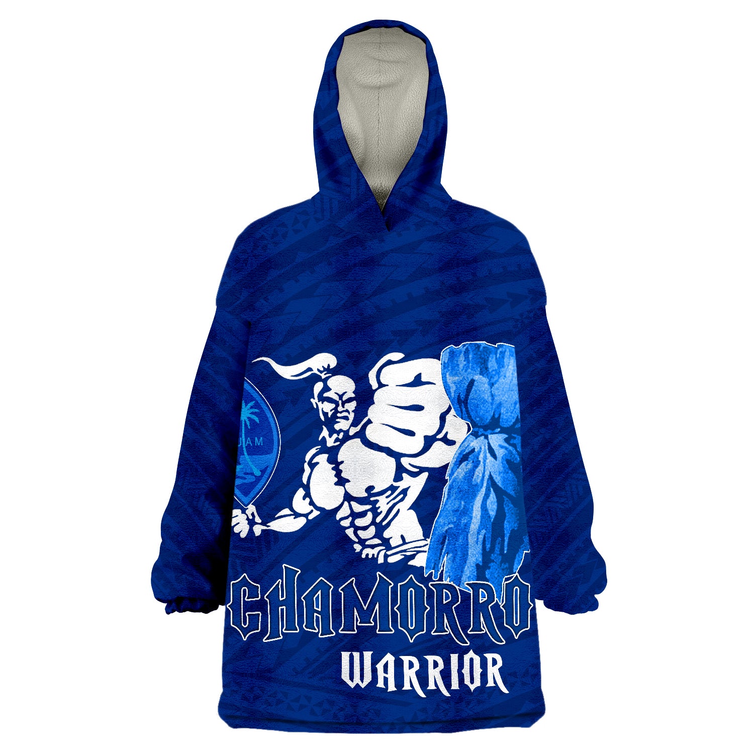 Guam Chamorro Warrior Wearable Blanket Hoodie LT9 Unisex One Size - Polynesian Pride