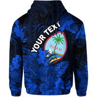 Custom Guam Polynesian Hoodie Tropical Flowers Blue LT8 - Polynesian Pride