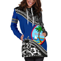 Guam Hoodie Dress - Guam Flag Fall In The Wave K9 - Polynesian Pride