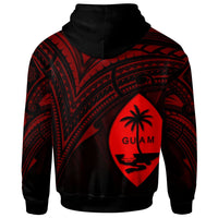 Guam Zip Hoodie Red Color Cross Style - Polynesian Pride