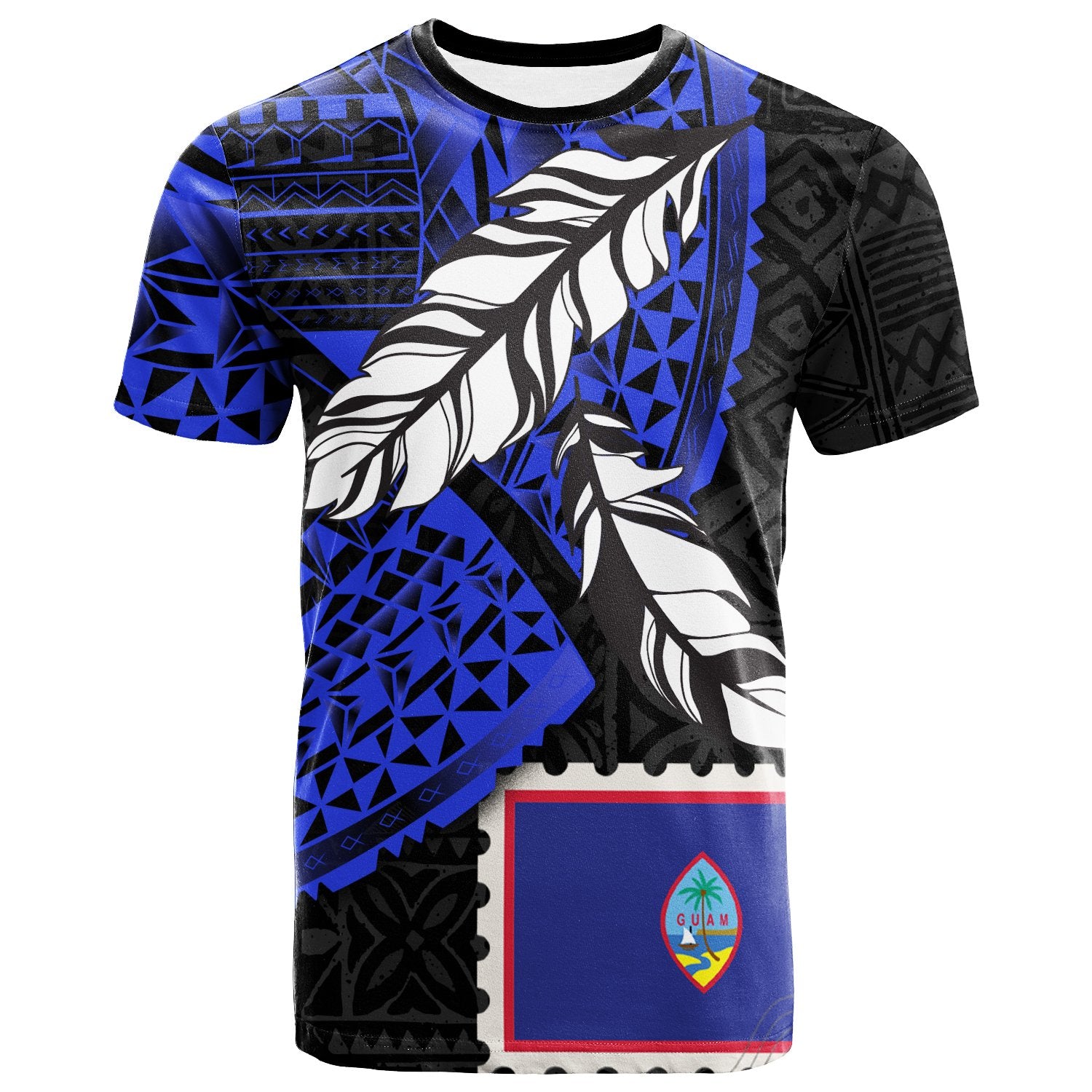 Guam T Shirt Guam Stamp Unisex BLUE - Polynesian Pride