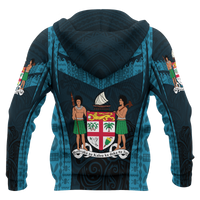 Fiji Zip up Hoodie Fijian Waves - Polynesian Pride