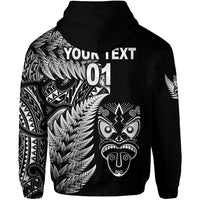 Custom New Zealand Haka Rugby Maori Hoodie Silver Fern Vibes Black LT8 - Polynesian Pride