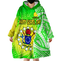 Happy Mangaia Gospel Day Cook Islands Coat Of Arms Polynesian Pattern Wearable Blanket Hoodie LT14 - Polynesian Pride