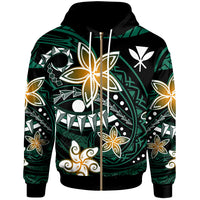 Hawaii Zip Hoodie Spring Style Black Color Unisex Black - Polynesian Pride