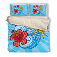 Hawaii Duvet Cover Set - Beautiful Red Hibiscus Flower - Polynesian Pride