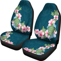 Hawaiian Car Seat Covers - Hibiscus Turtle - K5 Universal Fit Black - Polynesian Pride