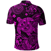 Hawaii Turtle Polynesian Polo Shirt Plumeria Flower Unique Style Pink LT8 - Polynesian Pride