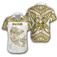 (Custom Personalised)Guam Rugby Hawaiian Shirt Polynesian Patterns - Gold Old LT16 Unisex Gold - Polynesian Pride