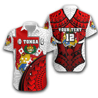 (Custom Personalised) Tonga Rugby Hawaiian Shirt Polynesian Armor Style - White Unisex White - Polynesian Pride