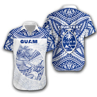 (Custom Personalised)Guam Rugby Hawaiian Shirt Polynesian Patterns - Blue LT16 Unisex Blue - Polynesian Pride