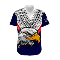 American Samoa Matching Dress and Hawaiian Shirt Bald Eagle with Polynesian Pattern LT9 - Polynesian Pride