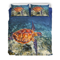 Hawaiian Duvet Cover Set - Hawaii Sea Turtle 03 - Polynesian Pride