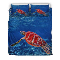 Hawaiian Duvet Cover Set - Hawaii Sea Turtle 04 - Polynesian Pride
