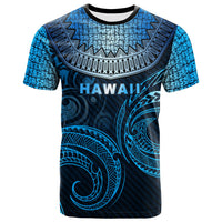 Hawaii Custom T Shirt Unique Serrated Texture Blue Unisex Blue - Polynesian Pride