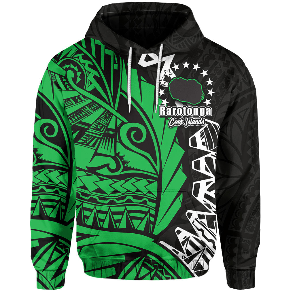 Custom Cook Islands Hoodie Rarotonga Polynesian Style LT6 Green - Polynesian Pride