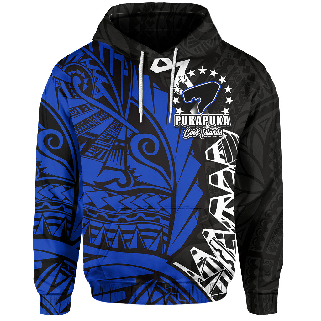 Custom Cook Islands Hoodie Pukapuka Polynesian Style LT6 Blue - Polynesian Pride