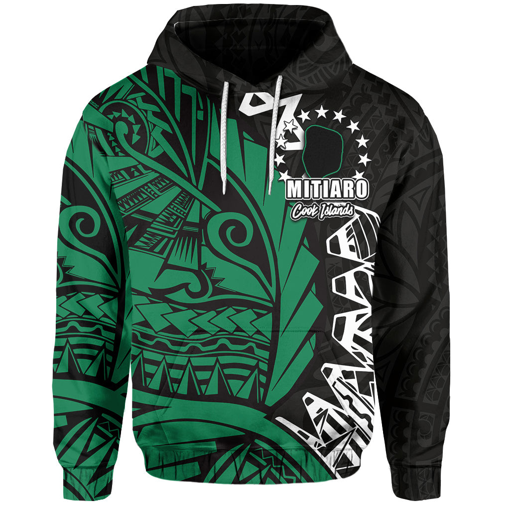 Custom Cook Islands Hoodie Mitiaro Polynesian Style LT6 Green - Polynesian Pride