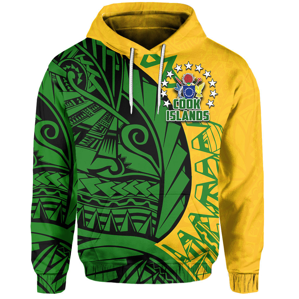 Custom Cook Islands Hoodie Polynesian Style LT6 Green - Polynesian Pride