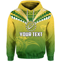 Custom Cook Islands Rugby Simple Polynesian Hoodie Unisex Green - Polynesian Pride