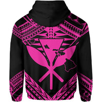 Hawaii Shark Polynesian Kanaka Pink Hoodie (Zip up) Candy Style - Polynesian Pride