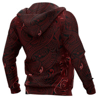 New Zealand Hoodie, Maori Gods Pullover Hoodie, Tumatauenga (God of War) Red - Polynesian Pride