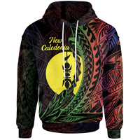 New Caledonia Hoodie Wings Style Flag Color Unisex Black - Polynesian Pride