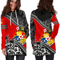 Tonga Hoodie Dress - Tonga Coat Of Arms Fall In The Wave K9 - Polynesian Pride
