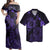 Matching Couple Hawaiian Outfits Dress and Hawaiian Shirt Hibiscus Sea Turtle Swim Polynesian Purple RLT14 - Polynesian Pride