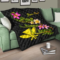 Hawaii Polynesian Custom Personalised Quilt - Plumeria Tribal - Polynesian Pride