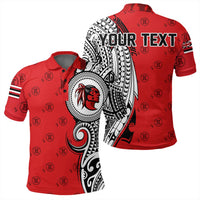 Custom Hawaii Polo Shirt Kahuku High Tribal Kakau Polo Shirt Unisex Red - Polynesian Pride