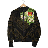 Kiribati Men's Bomber Jacket - Polynesian Gold Patterns Collection - Polynesian Pride