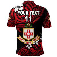 Custom Kolisi Tonga Polo Shirt Mate Maa Tonga Unique Vibes, Custom Text and Number Lion - Polynesian Pride