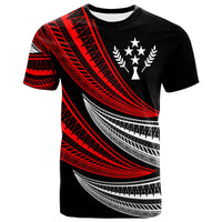 Kosrae CustomT Shirt Wave Pattern Alternating Red Color Unisex Black - Polynesian Pride