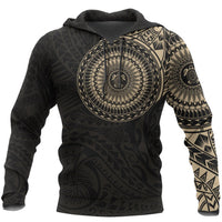 Hoodie Polynesian Little Turtle Tattoo Style Unisex Gold & Black - Polynesian Pride