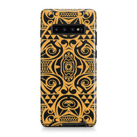 Polynesian Tough Case Yellow Black Samsung Galaxy S10+ - Polynesian Pride