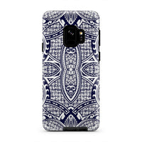 Polynesian Tough Case Blue And White Samsung Galaxy S9 - Polynesian Pride