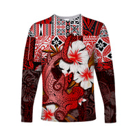 (Custom Personalised) Hammerhead shark Long Sleeve Shirts Hawaii Style Red LT6 Unisex Red - Polynesian Pride