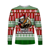 Hawaiian Santa Claus Warrior Long Sleeve Shirt Christmas LT6 Unisex - Polynesian Pride