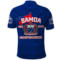 Samoa Independence Polo Shirt 2023 Blue Style LT6 - Polynesian Pride