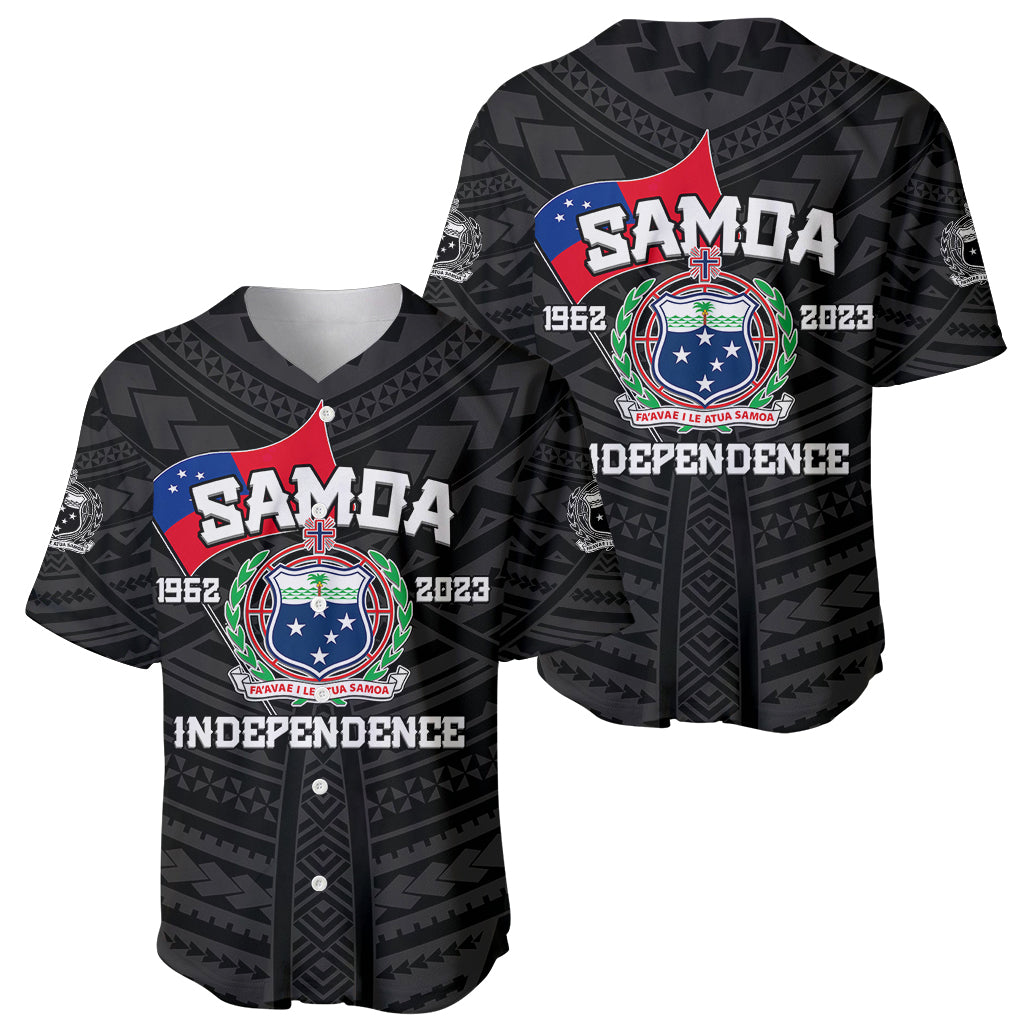 Samoa Independence Baseball Jersey 2023 Black Style LT6 Black - Polynesian Pride
