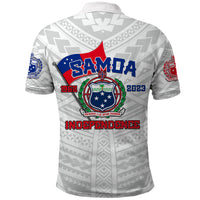 Samoa Independence Polo Shirt 2023 White Style LT6 - Polynesian Pride