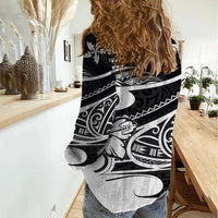 Polynesian Tribal Women Casual Shirt Black LT6 - Polynesian Pride