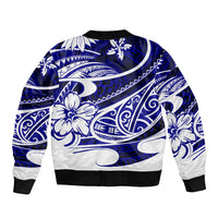 Polynesian Tribal Bomber Jacket Blue LT6 - Polynesian Pride