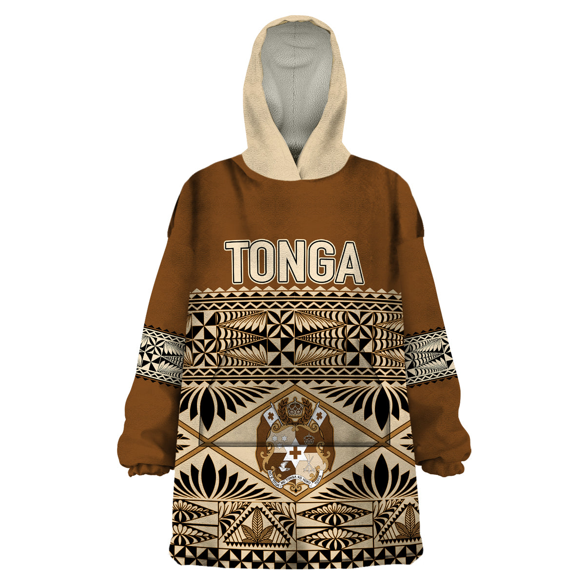 Personalised Tonga Independence Day Wearable Blanket Hoodie Ngatu Tapa Style LT7 Unisex One Size - Polynesian Pride