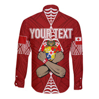 Personalised Tonga Rugby Long Sleeve Button Shirt Mate Ma'a Tonga Independence Day LT7 - Polynesian Pride