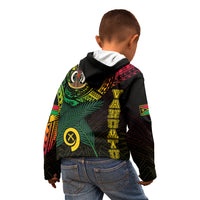 Personalised Vanuatu Kid Hoodie Turtle Chest Tattoo Flag Color LT7 - Polynesian Pride