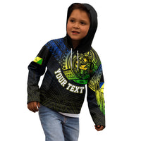 Personalised Vanuatu Kid Hoodie Turtle Chest Tattoo Flag Color - Malampa LT7 - Polynesian Pride
